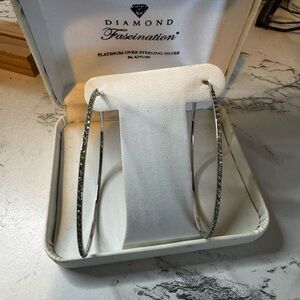 Platinum Silver Hoop Earrings